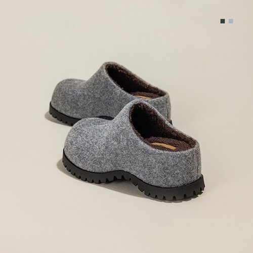 厚底增高包头小众复古加绒半拖鞋