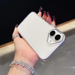 适用于苹果16新款撞色边框极薄款夏日清爽16promax手机壳简约透明时尚iPhone15Pro高级感14个性13男女保护套