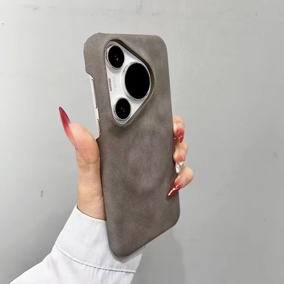 羊巴皮不包按键适用华为pura70手机壳pura70pro半包肤感保护套p70pro+新款简约pura70ultra超薄防摔磁吸外壳