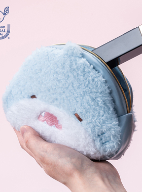 日本sunlemon毛绒玩偶小熊兔子可爱鲨鱼化妆包收纳袋生日女生礼物