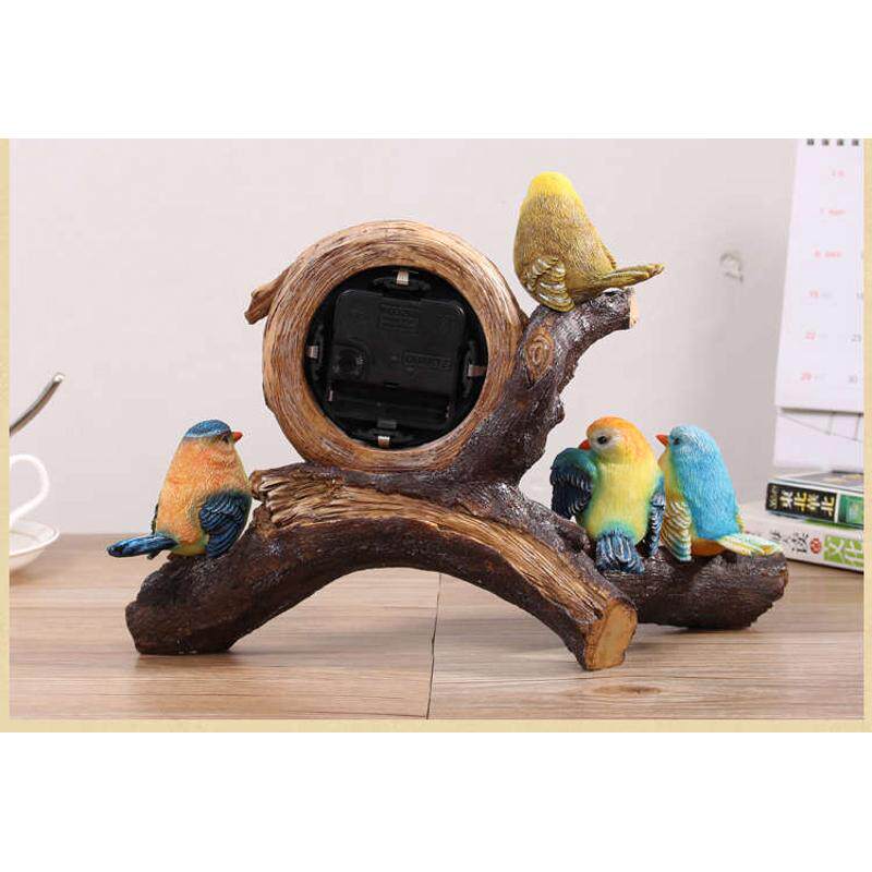 装饰家居时尚钟表座钟创意个性小鸟台钟客厅卧室床头静音时钟摆件