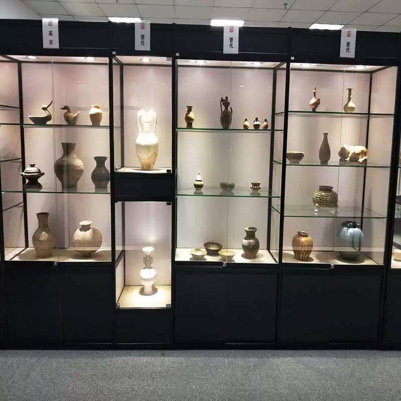 古董收藏柜玻璃高柜工艺品展示架立式古董展示柜瓷器摆件陈列柜子