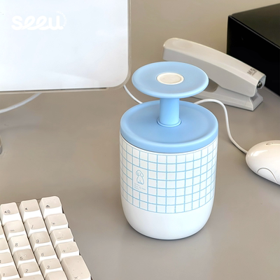 seeu克尼尼高脚保温杯316不锈钢水杯创意咖啡杯吸管杯280ml