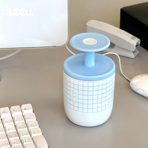 seeu克尼尼高脚保温杯316不锈钢水杯创意咖啡杯吸管杯280ml