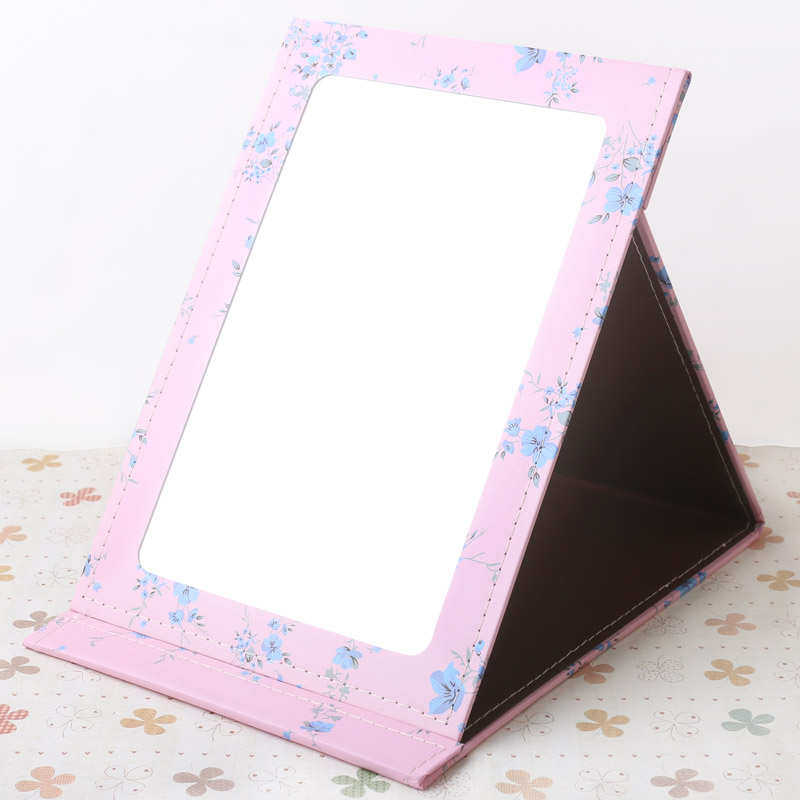 精致台式化妆镜 梳妆镜便携镜随身折叠特大号镜子女生珠宝金店用