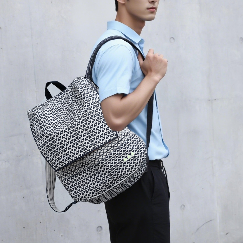 KNITFANATICS原创针织包飞织包大容量翻盖双肩包通勤背包,箱包皮具/热销女包/男包,双肩背包,淘宝优惠券,粉丝福利购,淘宝优惠卷