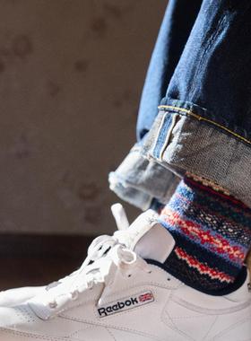 Stochastic费尔岛阿美咔叽彩色民族风长袜红翼复古工装美式粗线