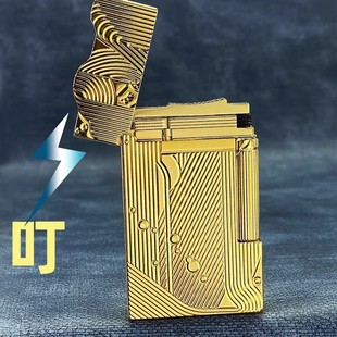 好运达山治同款美人鱼钢音朗声煤油打火机黄铜海贼王侧滑砂轮正品