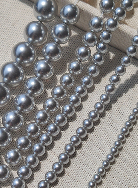 仿施家珍珠5810海水直孔真多麻灰色 grey616色圆珠串珠DIY配件516