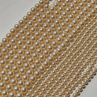 施家仿海水珍珠539羽皇色直孔半孔玻璃珍珠散珠项链DIY饰品519