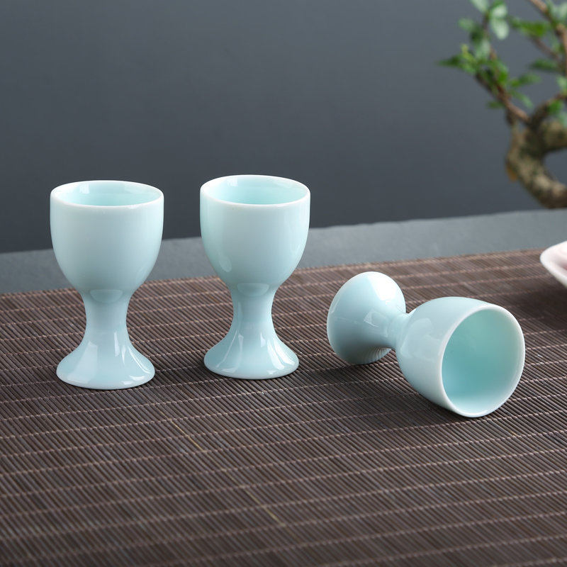 个人专用高脚杯陶瓷白酒家