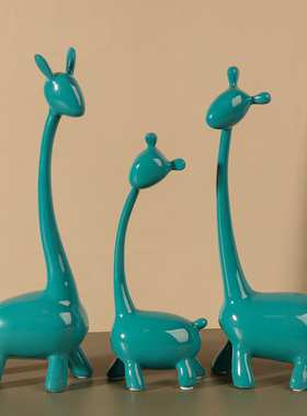 三口之家摆件家居客厅四口鹿玄关酒柜软装饰品创意送新人结婚礼物