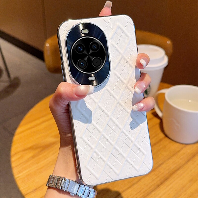 适用华为nova14手机壳轻奢新款nova14ultra全包镜头防摔Nova14pro高级感小香风NOVA14立体菱格皮质5g男女款潮