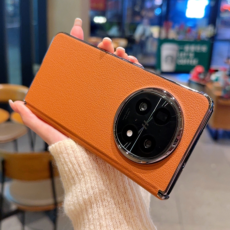 适用oppofindn5手机壳新款美拉德棕FindN5典藏版折叠屏皮质保护套OPPOFINDN5中轴全包后壳5g轻奢简约防摔男女
