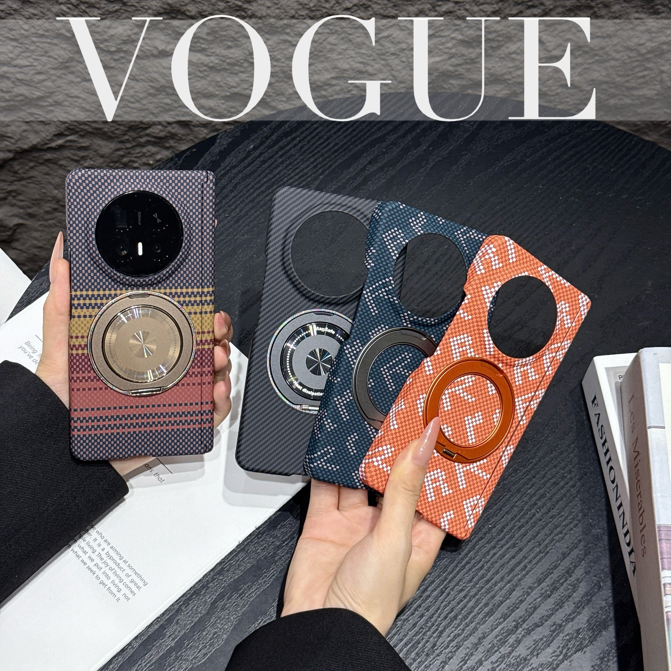 适用荣耀MagicV6手机壳新款支点壳MagicV6凯夫拉手感中轴铰链保护套V6折叠屏磁吸支架高级碳纤维纹超薄后外壳