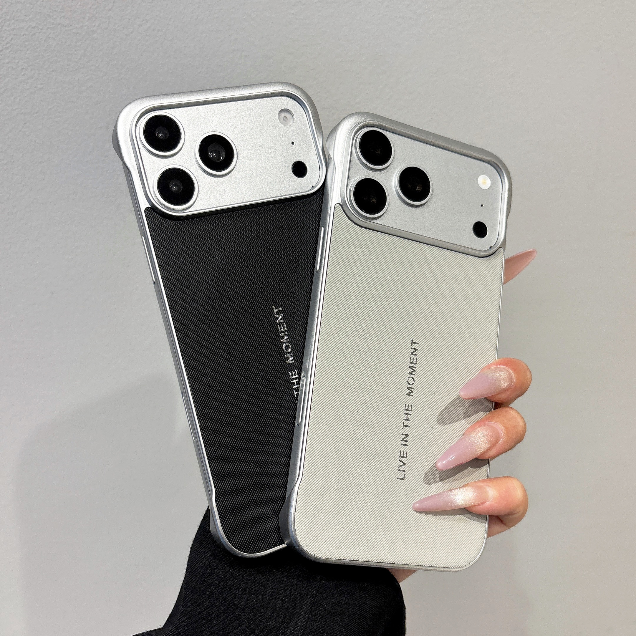 适用iPhone17pro手机壳新款磁吸编织纹苹果16promax无边框半包15Pro防摔硬壳电镀银17PRO超薄5g素皮保护壳男