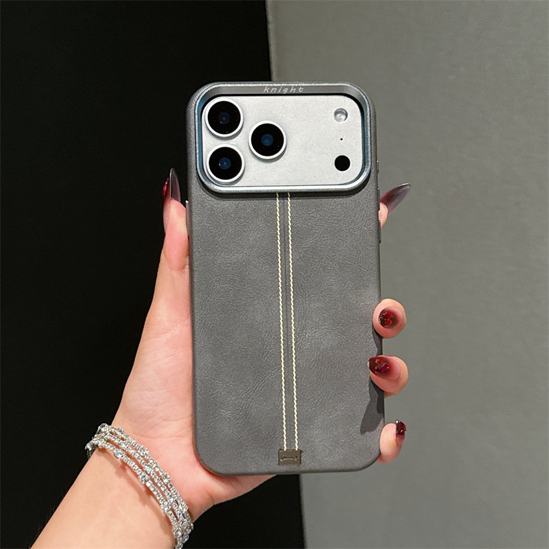 适用苹果17pro手机壳新款iPhone17promax超薄皮纹防摔外壳17Pro内置磁吸Air轻奢高级感简约复古5g皮质保护套