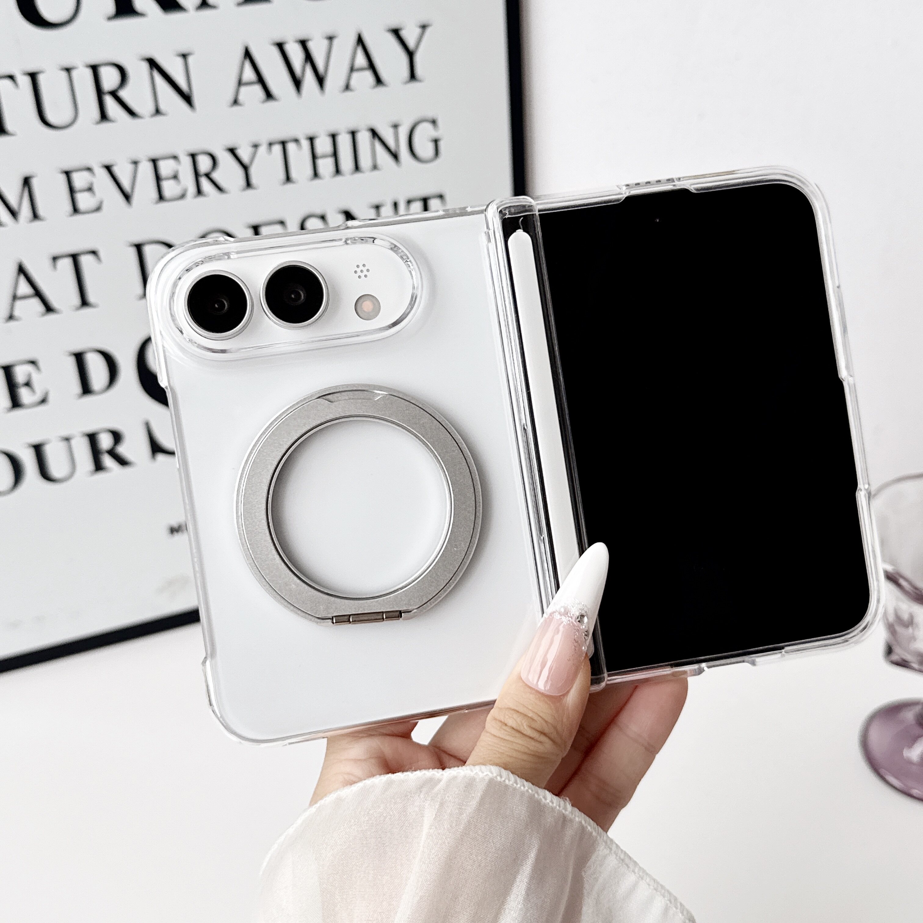适用iPhone ultra手机壳折叠屏苹果18fold全包苹果ultra新款双中轴铰链磁吸指环支架商务高级感外壳磨砂男女