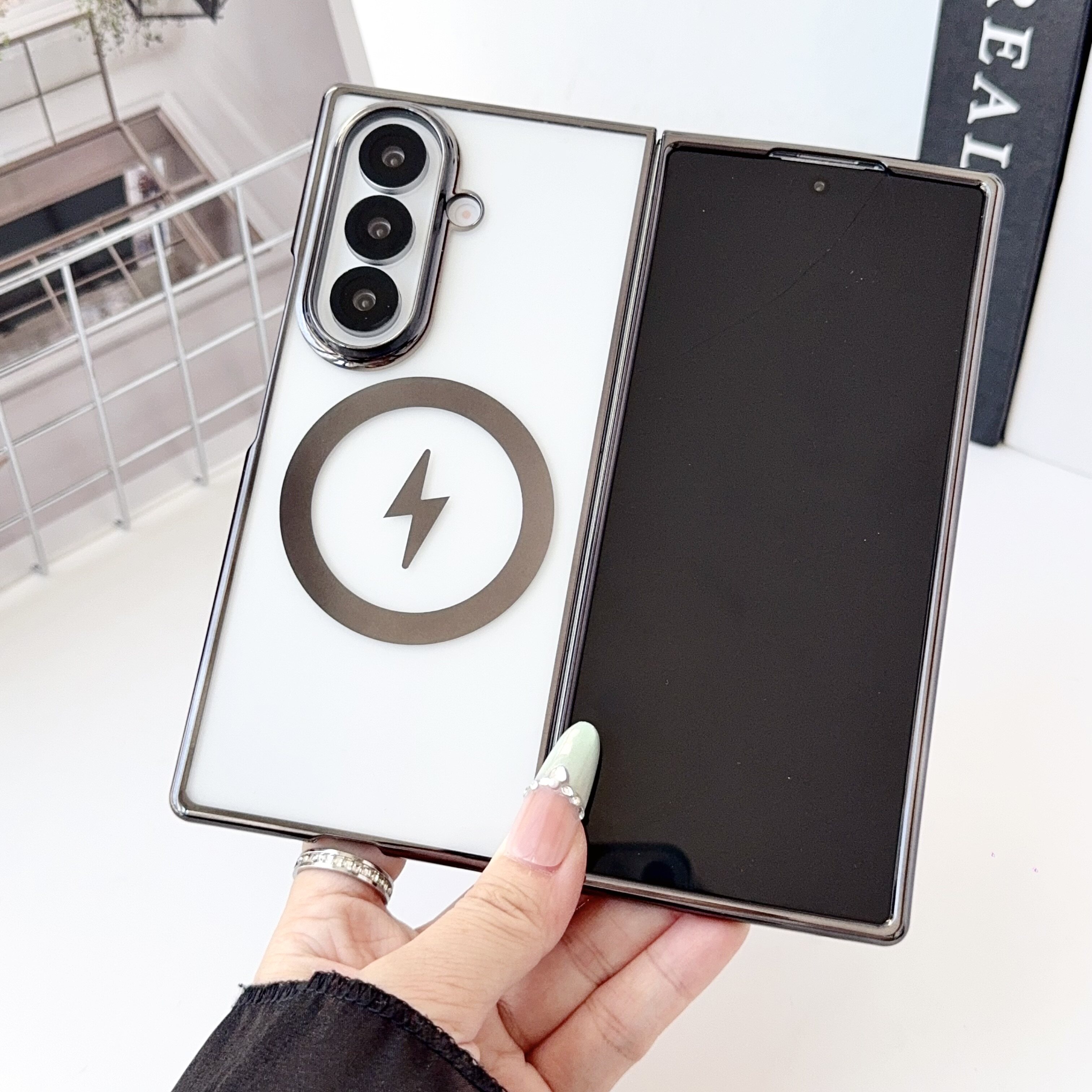 适用三星fold8ultra手机壳新款zfold8ultra保护套磁吸电镀透明充电Galaxy Zfold7折叠屏全包镭雕防摔高级男女