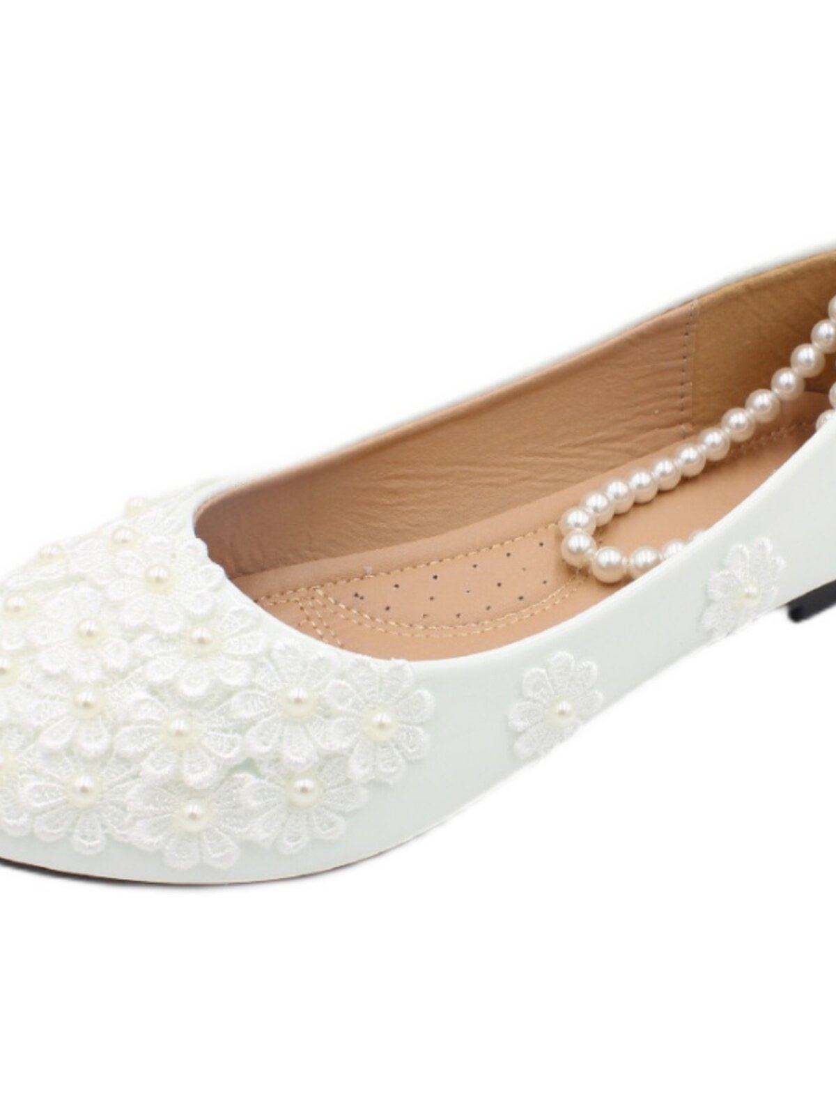 2024 SPRING WHITE PLUS SIZE FLAT SOFT WEDDING SHOES ROUND TOE BRIDESMAID SHOES RUBBER SOLE WOMENS SHOES SUPPLY CROSS-BORDER