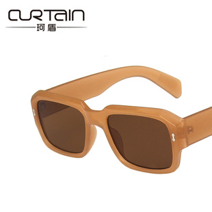 英系coss koko欧美大框米钉太阳镜新款个性多边形ins简约复古