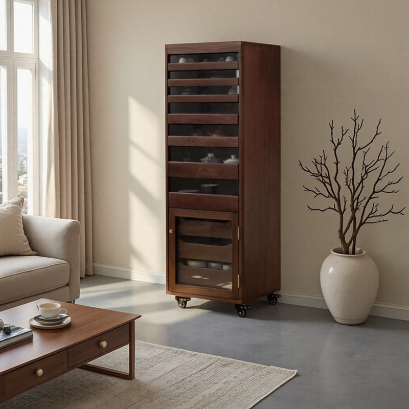 牙科柜新款实木药柜分层架家用储物柜免安装落地北美黑胡桃木边柜,住宅家具,药柜,淘宝优惠券,粉丝福利购,淘宝优惠卷
