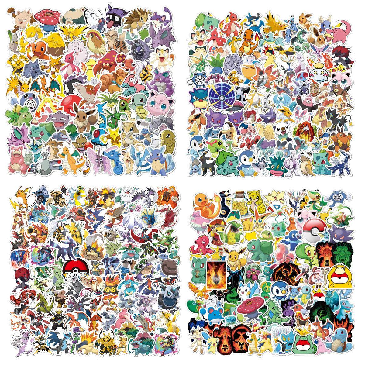 500枚卡通宠物小精灵进化版宝可梦贴纸儿童水杯手机笔记本电脑吉他