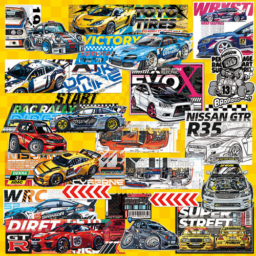 潮流F1拉力赛赛车改装车JDM贴纸