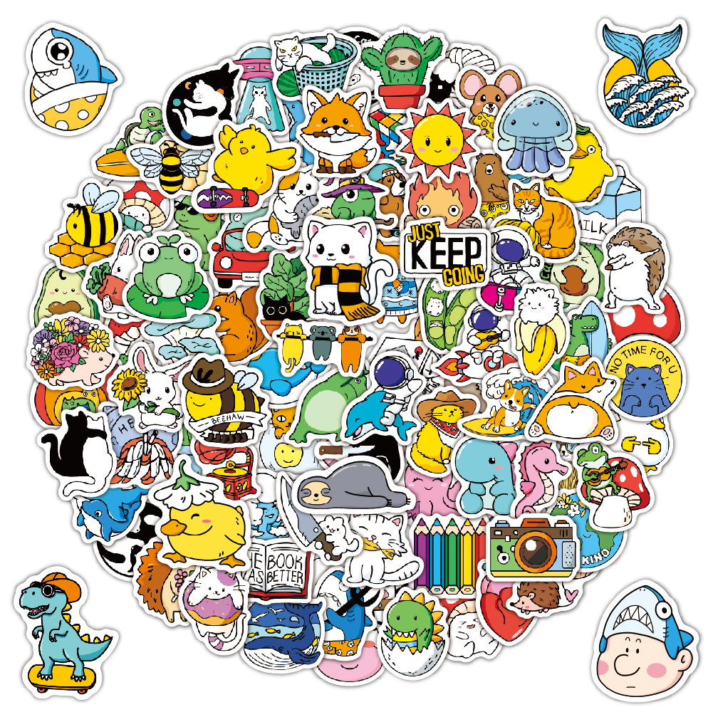 VSCO卡通动物可爱小清新贴纸防水