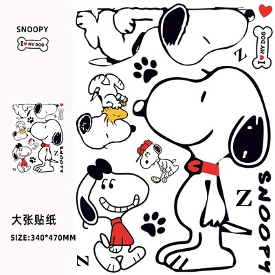 卡通大张史努比行旅行拉杆箱贴纸