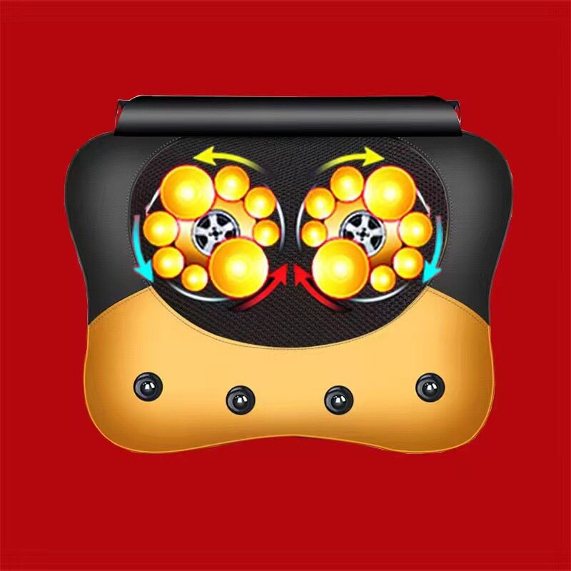 颈椎按摩器全身靠垫腰背部肩部电动家用车载按摩枕头靠垫