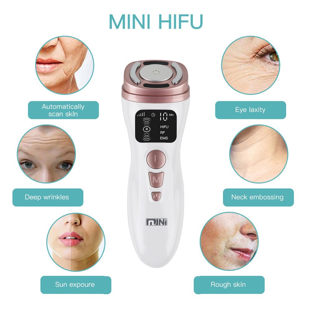 跨境二代mini hifu超声刀美容仪rf射频仪ems微电流脸部按摩仪