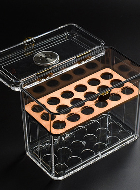 grus小透明雪茄保湿盒入门新手小容量乐扣透明醒茄醇养雪松木便携