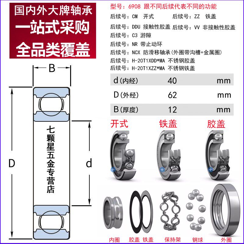日本进口NSK轴承61 6906 6907 6908 6909 6910 6911ZZ DDU VV NRS