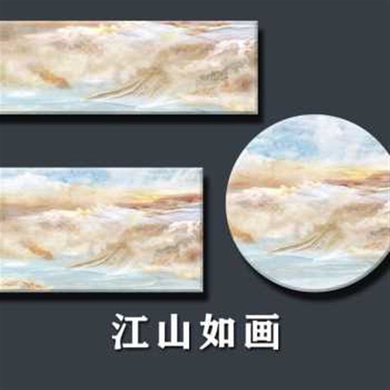 新品厂销石英石台面大理石人造订作中式山圆形水桌面板摆件窗台品