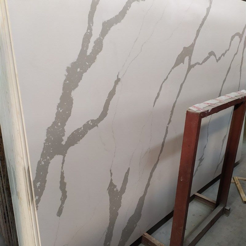 鱼肚白石英石厨房台面石窗台人造大理石台面定做中岛台吧台餐桌面