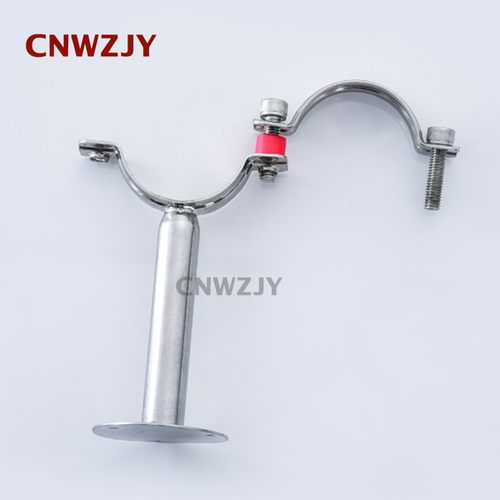 304不锈钢管卡 加长杆10CM底盘水管煤气管道固定支架管夹管托卡箍