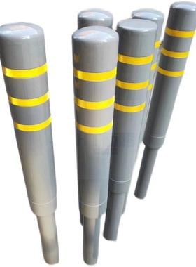 新国标灰色道路警示柱铁立柱塑料反光立柱路桩防撞柱钢管隔离桩护