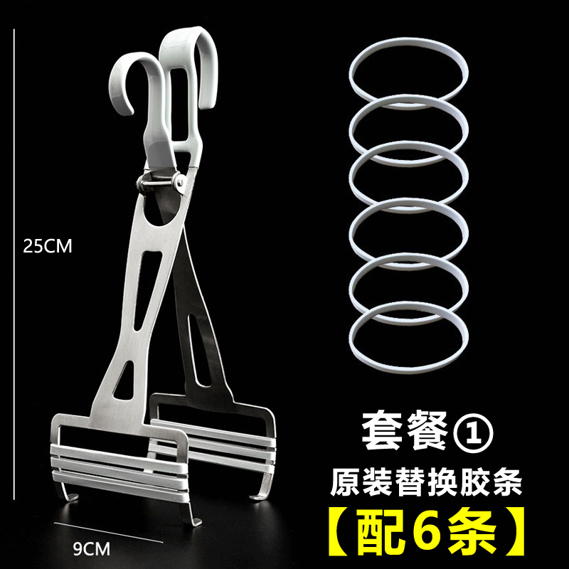 厨房工具防烫夹子 不锈钢取碗夹A盘器 蒸锅矽胶防滑神器三爪提盘