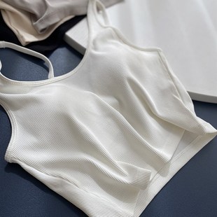 7512暗螺纹莫代尔棉吊带固定杯美背内搭百搭棉质打底细带可调节