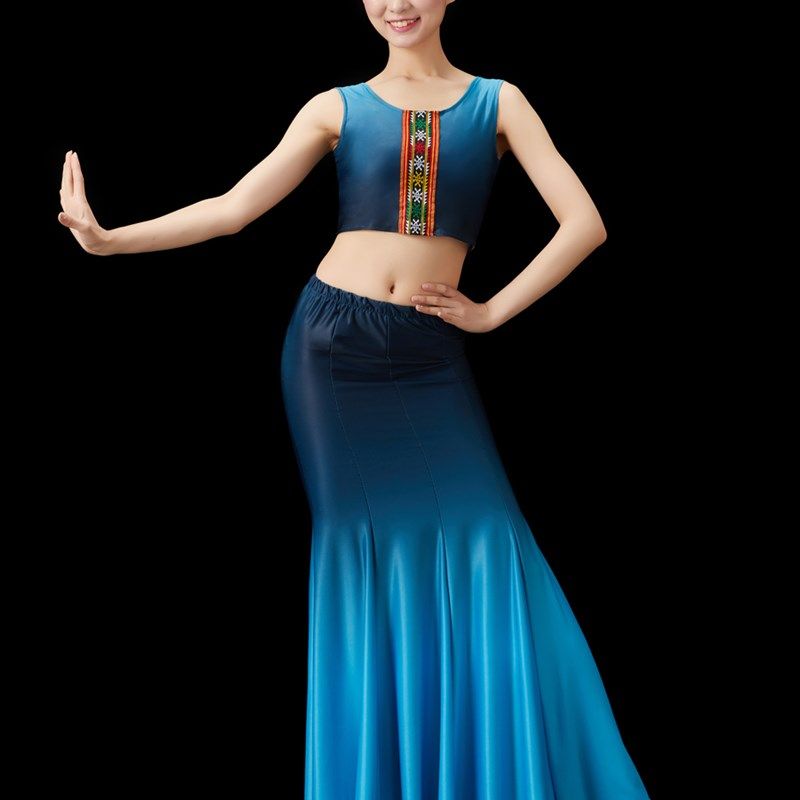 傣族舞蹈演出服装练功裙表演服傣族服装女舞裙孔雀舞艺考服装,特色手工艺,其他特色工艺品,淘宝优惠券,粉丝福利购,淘宝优惠卷