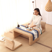 草编飘窗小桌子日式 阳台榻榻米茶桌藤编桌子地台矮桌迷你小茶几