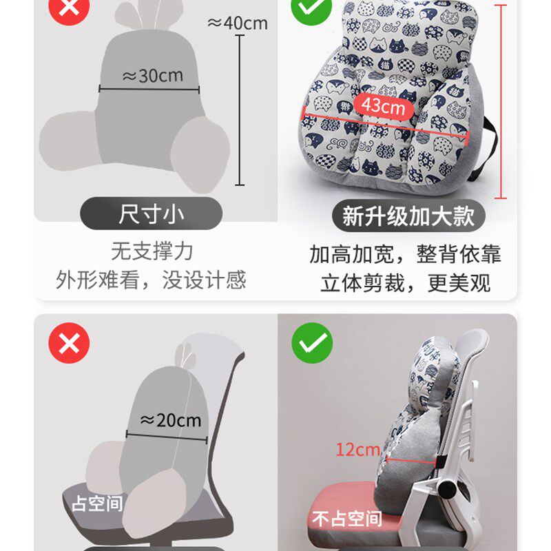 办公室腰靠久坐护腰靠垫夏季孕妇靠枕腰枕宿舍椅子靠背垫薄款腰垫