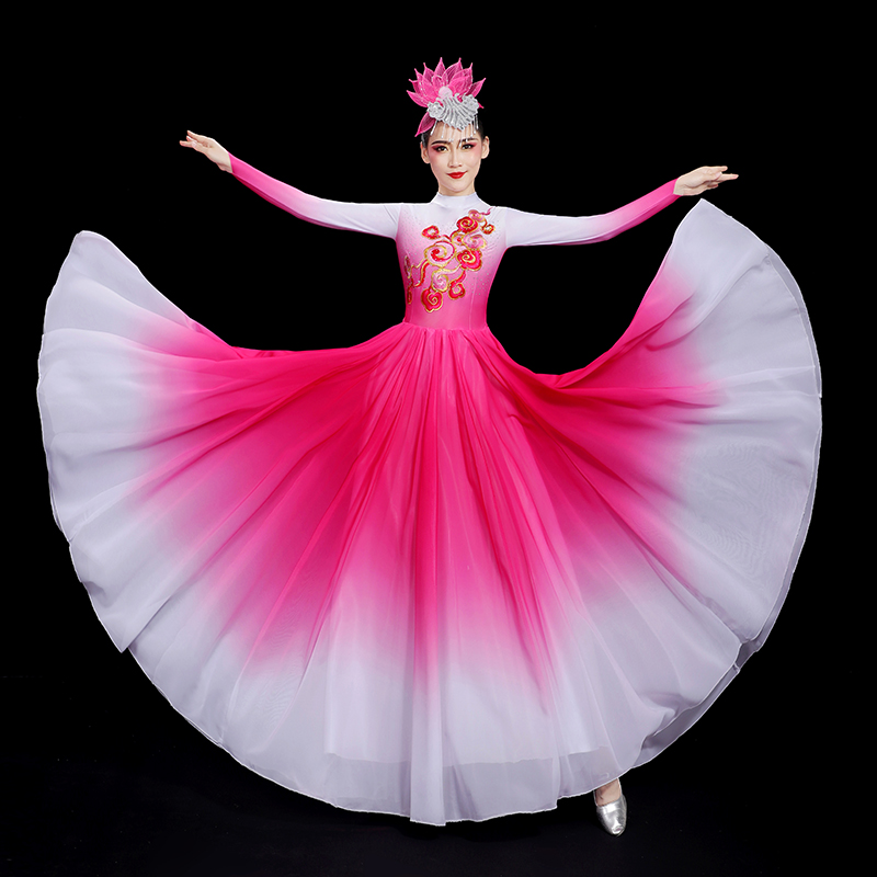 新款开场舞大摆裙灯火里的中国风