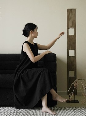 栗石《浮光掠影》复古装置艺术客厅落地摆件侘寂风民宿软装饰品