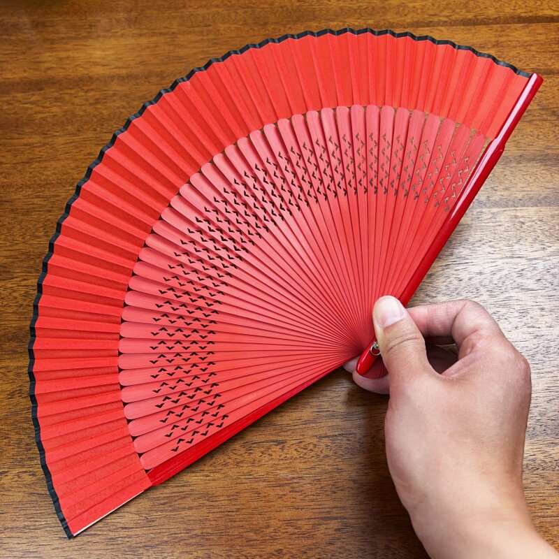 中国风扇子舞蹈扇大红色好开合折扇古风汉服旗袍走秀拍照跳舞扇女