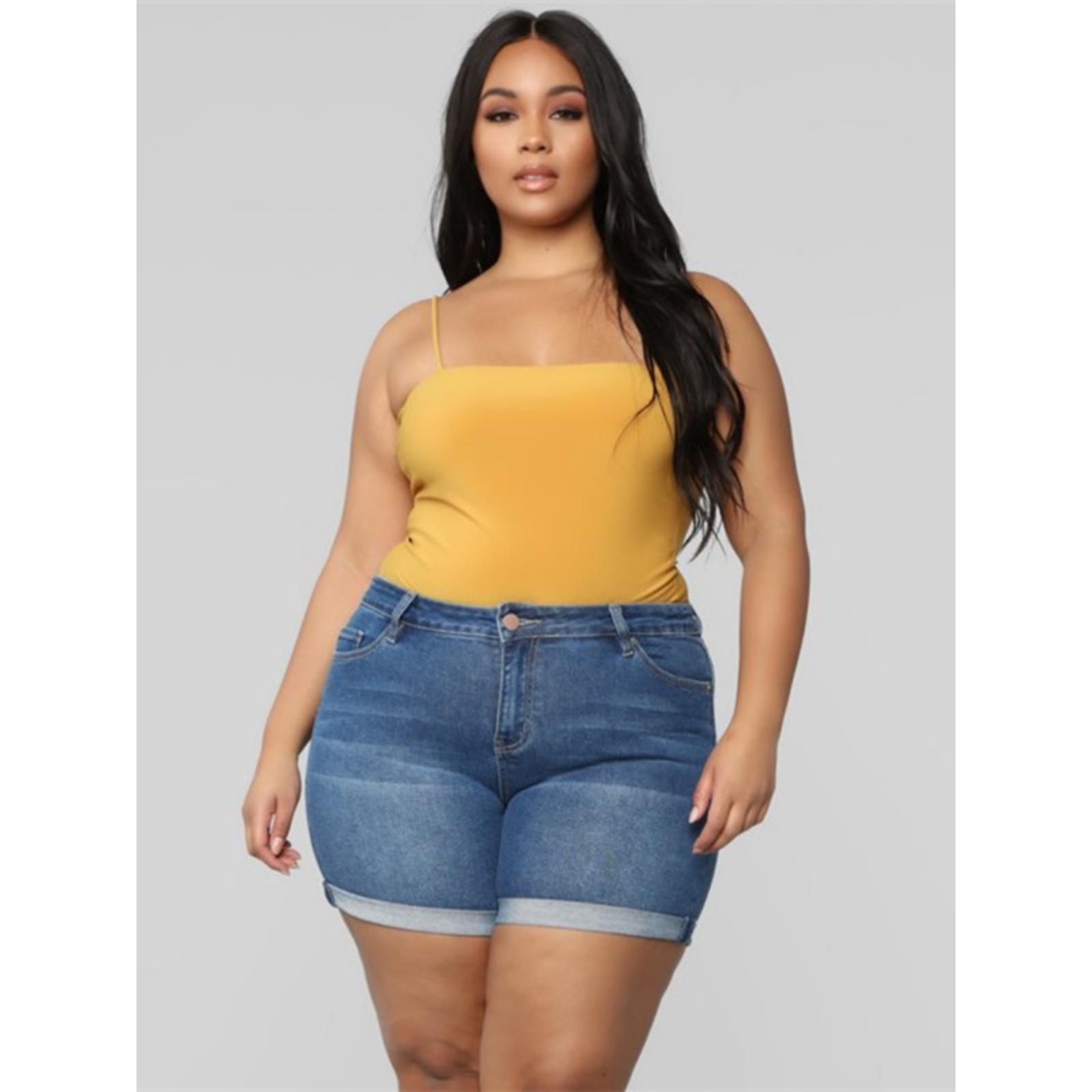 2023summer fat short jeans women plus size ladies pants 女裤