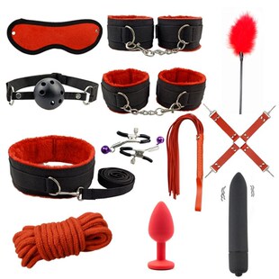 Sex Products Adult SM Game Bondage Kit Vibrator Handcuff Whi