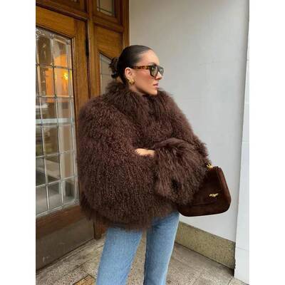 Plush Faux Fur Short Coats Jacket Winter Female Outwear