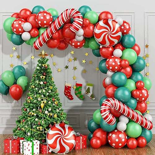 Christmas Balloon Set Christmas Eve Crutches Candy Aluminum